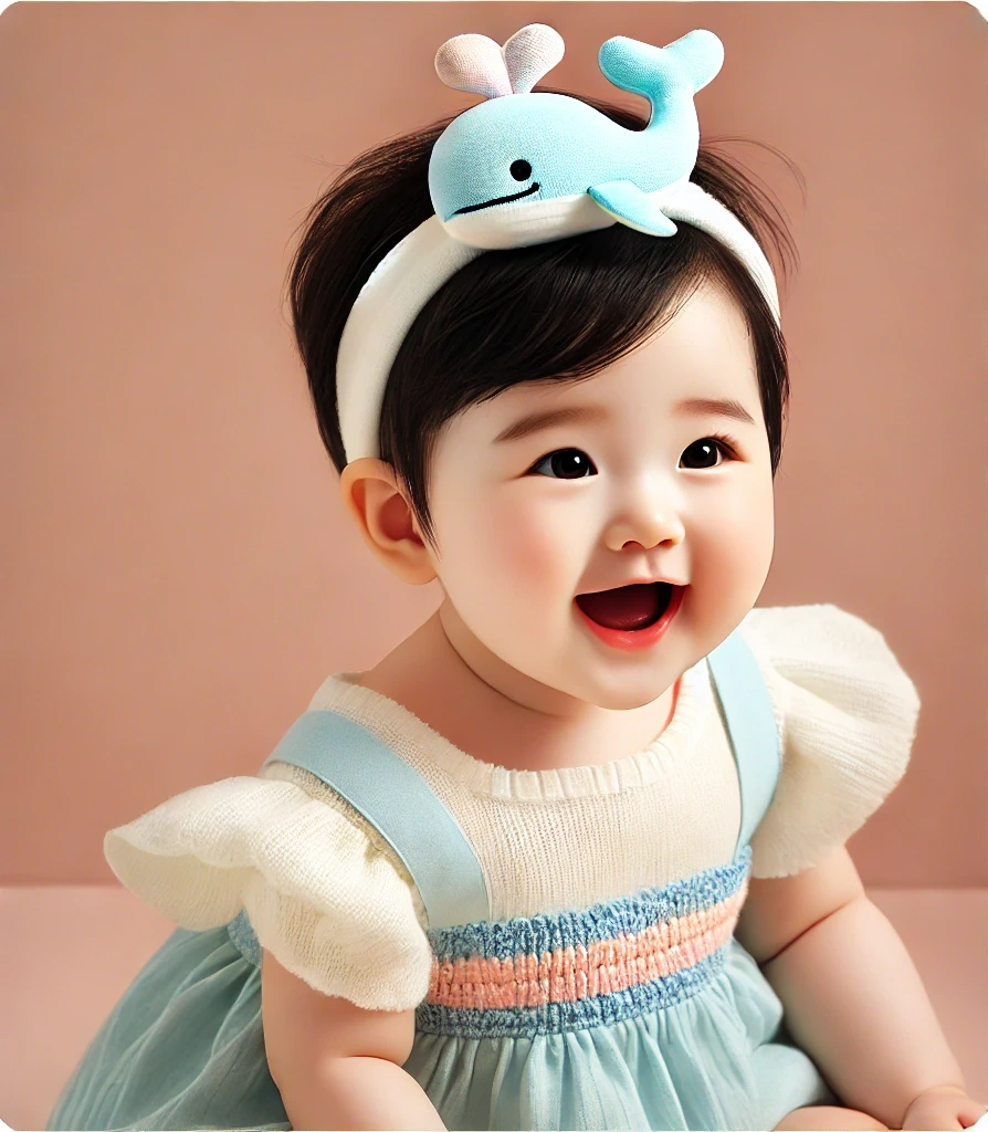 Whale-Themed Baby Headband with Plush Whale Toy